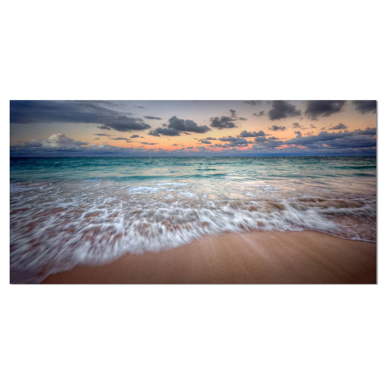 Designart - Waves Crashing Serene Seashore - Seascape Canvas Art Print